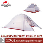 Naturehike Tent Cloud Up 1-3 Person Ultralight Camping Tent Outdoor Camp Equipment 2 Man Travel 4 Seasons Tourist Tent with Mat