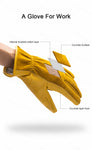 Naturehike Outdoor Cowhide Gloves Ultralight Yellow Insurance Wear-resistant Camping Leather Gloves Portable Protect Equipment
