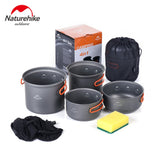 Naturehike Outdoor Camping Cookware Cooking Set 4-In-1 Camping Pot Set Cubierto Plegable Camping UltraLight Portable Outdoor Use