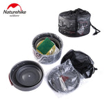NatureHike 2-3 Person Outdoor Tableware Camping Hiking Cookware Set 4 in 1 Picnic NH15T203-G