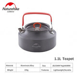 Naturehike Camping Cookware 1.1L 1.45L Portable Water Kettle Outdoor Camping Picnic Tableware Hard Alumina Kettle NH17C020-H