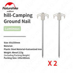 Naturehike 2pcs Outdoor Tent Nail Camping Hiking Iron Ground Nail High Strength Windproof Fixing Outdoor Tent Accessories