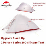 Naturehike Tent Cloud Up 1-3 Person Ultralight Camping Tent Outdoor Camp Equipment 2 Man Travel 4 Seasons Tourist Tent with Mat