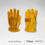 Naturehike Outdoor Cowhide Gloves Ultralight Yellow Insurance Wear-resistant Camping Leather Gloves Portable Protect Equipment