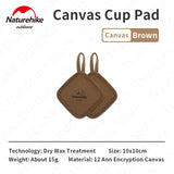 Naturehike Canvas Cup Pad Set Heat Insulation Waterproof Pad 12 Ann Canvas Mat Portable Camping Equipment Table Mat 3 Styles