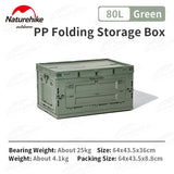 Naturehike 25L/50L/80L Portable Folding Storage Box Camp Travel High Capacity PP Material Food Sundry Storage Outdoor Equipment