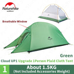 Naturehike Cloud Up 1 2 3 Persons Upgrade Camping Tent Ultralight  20D Silica Gel Double Layer Tent Hiking Travel Picnic Outdoor