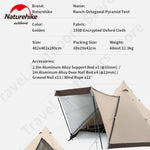 Naturehike Outdoor Portable Pyramid Luxury Camping Tent 5-8 Persons Large Space 2 Doors 15D Oxford Cloth Hiking Family Tent