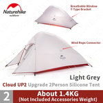 Naturehike Cloud Up 1 2 3 Persons Upgrade Camping Tent Ultralight  20D Silica Gel Double Layer Tent Hiking Travel Picnic Outdoor