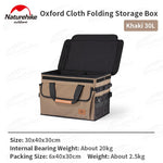 Naturehike 30/60L Portable Folding Storage Box Travel Picnic Camping Oxford Cloth Tableware Clothing Sundries Tool Luggage Trunk