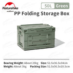 Naturehike 25L/50L/80L Portable Folding Storage Box Camp Travel High Capacity PP Material Food Sundry Storage Outdoor Equipment